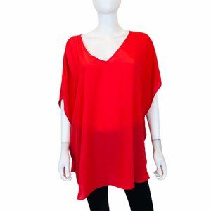 Philosophy Shirt Womens 3XL Red Dolman Sleeve V-Neck Short Sleeve